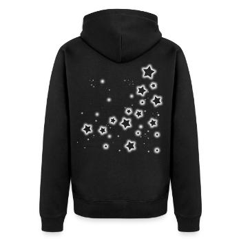 Etoiles blanches - Veste à capuche bio Premium Unisexe - noir - Dos - Nico (187cm)