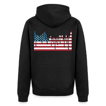 USA FLAG Tee Shirts - Veste à capuche bio Premium Unisexe - noir - Dos - Nico (187cm)