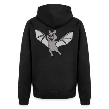 Chauve-souris, vampire, Halloween, a demandé - Veste à capuche bio Premium Unisexe - noir - Dos - Nico (187cm)