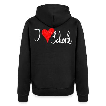 I love Schorle2 - Unisex Premium Bio Zip Hoodie - Schwarz - Hinten - Nico (187cm)