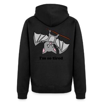 Chauve-souris, vampire, Halloween, demande, fatigué, traîner - Veste à capuche bio Premium Unisexe - noir - Dos - Nico (187cm)