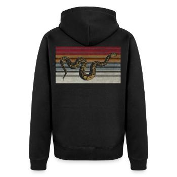 Schlange - Unisex Premium Bio Zip Hoodie - Schwarz - Hinten - Nico (187cm)
