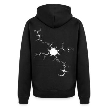 Lightning Fractal - Unisex Premium Bio Zip Hoodie - Schwarz - Hinten - Nico (187cm)