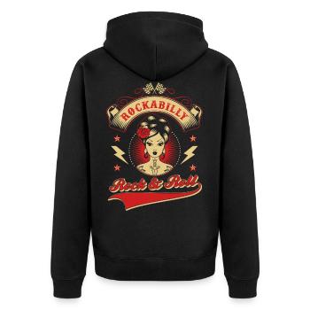 Rockabilly Rock & Roll - Veste à capuche bio Premium Unisexe - noir - Dos - Nico (187cm)
