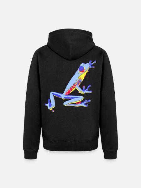 froggy - Unisex Premium Organic Zip Hoodie - black