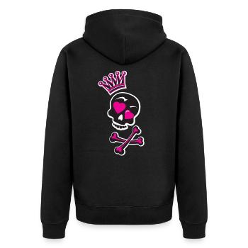 Crâne avec couronne - Veste à capuche bio Premium Unisexe - noir - Dos - Nico (187cm)