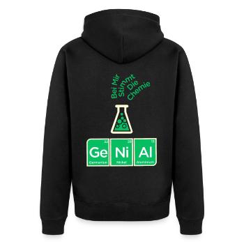 Genial Chemie breaking reaktion spruch abi lustig - Unisex Premium Bio Zip Hoodie - Schwarz - Hinten - Nico (187cm)
