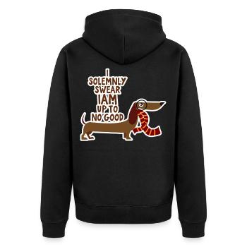 Happy Dog Dog T-Shirt - Idée cadeau pour enfants - Veste à capuche bio Premium Unisexe - noir - Dos - Nico (187cm)