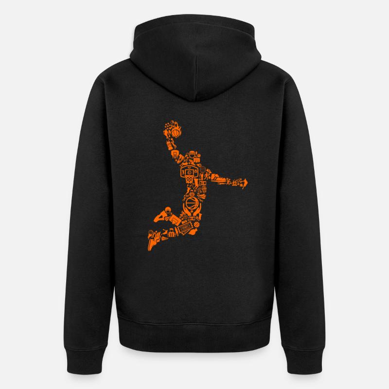 Joueur de basket - Veste à capuche bio Premium Unisexe - noir