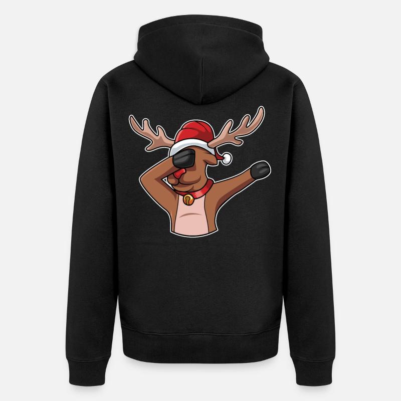 DABBING REINDEER - Dabbendes Rentier - Unisex Premium Bio Zip Hoodie - Schwarz