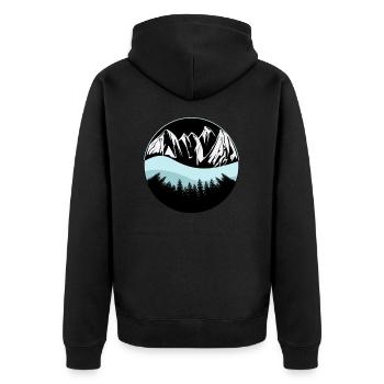 Montagnes, neige et mer - Veste à capuche bio Premium Unisexe - noir - Dos - Nico (187cm)