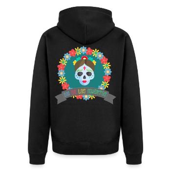 Dia de los muertos Sugar Skull Catrina - Veste à capuche bio Premium Unisexe - noir - Dos - Nico (187cm)