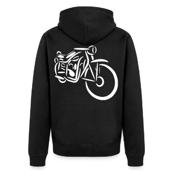 Moto grand-père - Veste à capuche bio Premium Unisexe - noir - Dos - Nico (187cm)