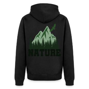 Nature...Natur im Nationalpark - Unisex Premium Bio Zip Hoodie - Schwarz - Hinten - Nico (187cm)
