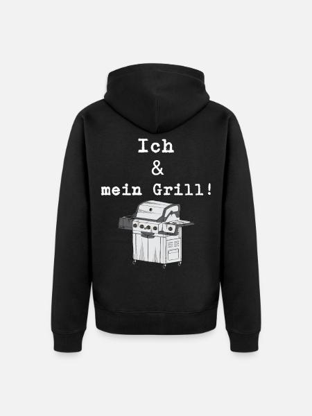 Ich & mein Grill - Unisex Premium Bio Zip Hoodie - Schwarz