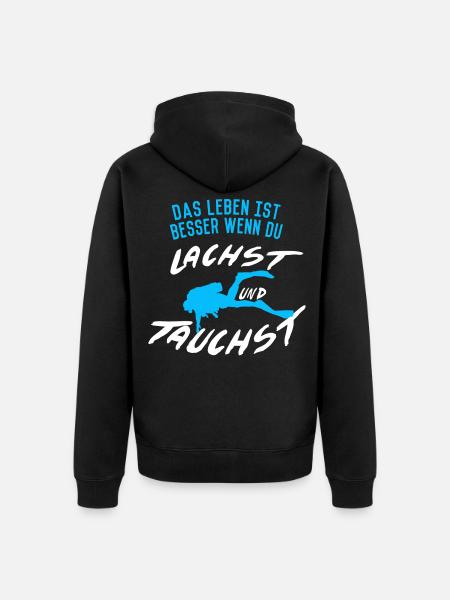 Diving saying - Unisex Premium Organic Zip Hoodie - black
