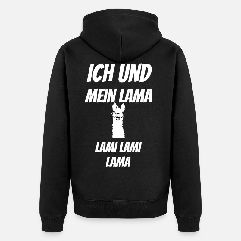 Moi et mon lama - Veste à capuche bio Premium Unisexe - noir