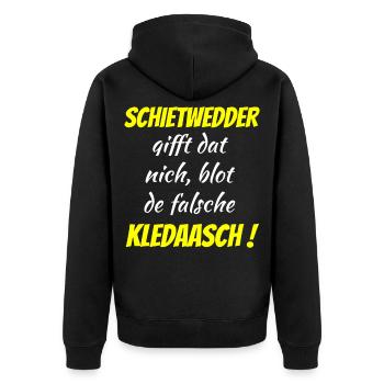 Schietwetter - Unisex Premium Bio Zip Hoodie - Schwarz - Hinten - Nico (187cm)
