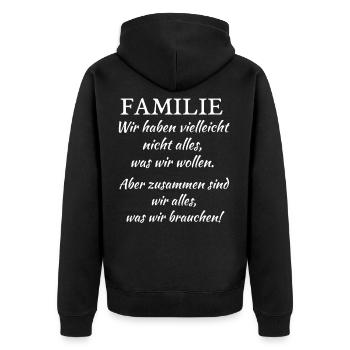 Famille - Veste à capuche bio Premium Unisexe - noir - Dos - Nico (187cm)
