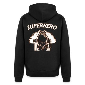 Super héros costume carnaval super héros - Veste à capuche bio Premium Unisexe - noir - Dos - Nico (187cm)