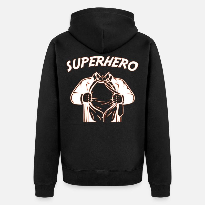 Superhero Kostüm Karneval Superheld - Unisex Premium Bio Zip Hoodie - Schwarz