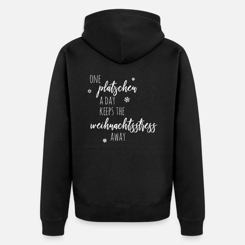 Weihnachten Plätzchen backen - Unisex Premium Bio Zip Hoodie - Schwarz