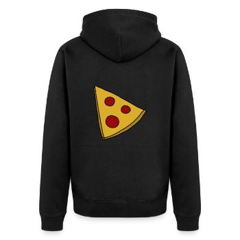 small pizza - Unisex Premium Organic Zip Hoodie - black - Back - Nico (187cm)