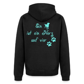 Chien disant turquoise - Veste à capuche bio Premium Unisexe - noir - Dos - Nico (187cm)