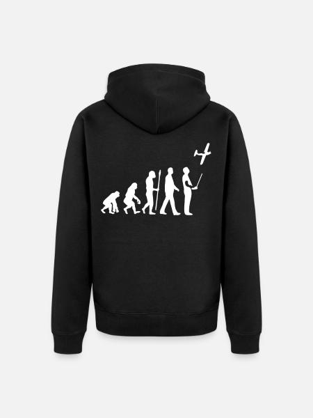 Modellflug Evolution - Unisex Premium Bio Zip Hoodie - Schwarz