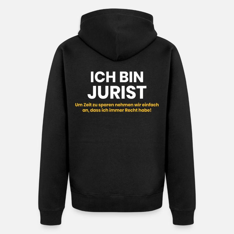Je suis avocat - Veste à capuche bio Premium Unisexe - noir