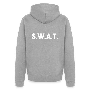 Forces spéciales tactiques de la police SWAT - Veste à capuche bio Premium Unisexe - gris chiné - Dos - Nico (187cm)