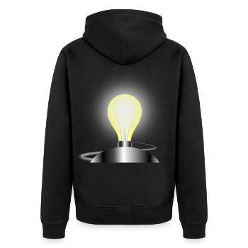 Light bulb socket - Unisex Premium Organic Zip Hoodie - black - Back - Nico (187cm)