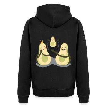 Avocat mère père enfant bébé drôle - Veste à capuche bio Premium Unisexe - noir - Dos - Nico (187cm)