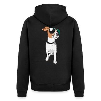 Chien cool avec des lunettes de soleil, bon cadeau - Veste à capuche bio Premium Unisexe - noir - Dos - Nico (187cm)