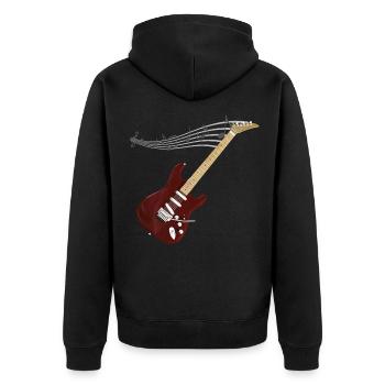 Guitare Guitar Heartbeat - Veste à capuche bio Premium Unisexe - noir - Dos - Nico (187cm)