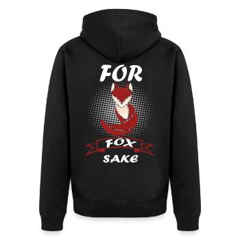 fuchs - Unisex Premium Bio Zip Hoodie - Schwarz - Hinten - Nico (187cm)