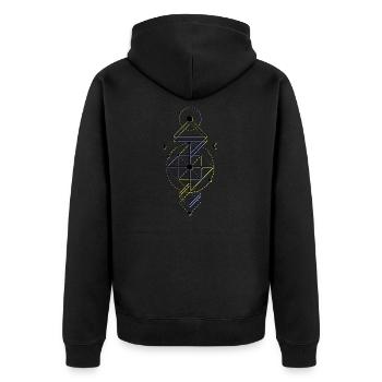 Shaman Symbol T-Shirt / Totem Symbol - Unisex Premium Organic Zip Hoodie - black - Back - Nico (187cm)
