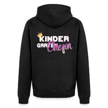 cooles Kindergarten Chef Chefin Geschenk - Unisex Premium Bio Zip Hoodie - Schwarz - Hinten - Nico (187cm)