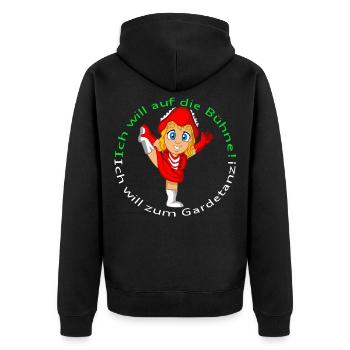 Funkenmariechen Gardetanz Geschenk - Unisex Premium Bio Zip Hoodie - Schwarz - Hinten - Nico (187cm)