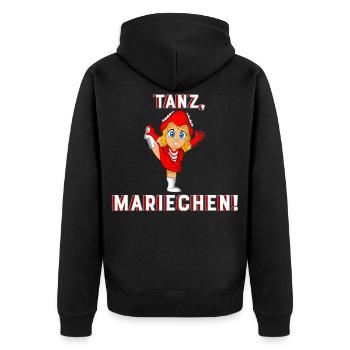 Funkenmariechen Gardetanz Geschenk - Unisex Premium Bio Zip Hoodie - Schwarz - Hinten - Nico (187cm)