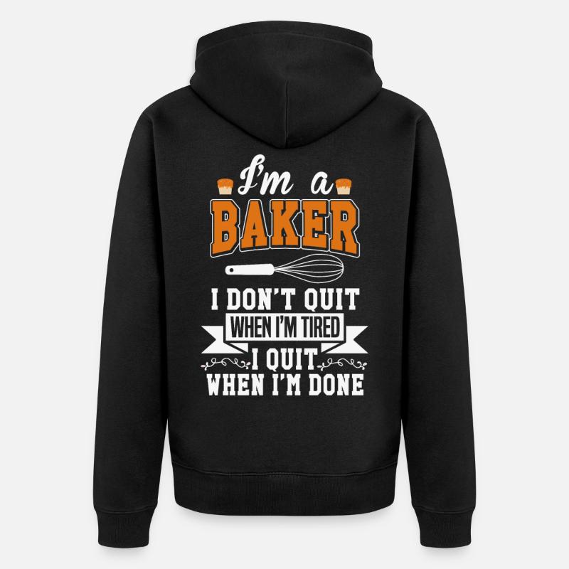 Bäcker - Unisex Premium Bio Zip Hoodie - Schwarz