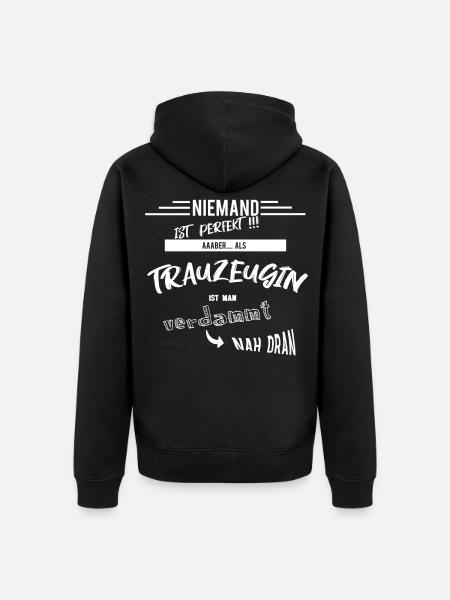 trauzeugin - Unisex Premium Bio Zip Hoodie - Schwarz