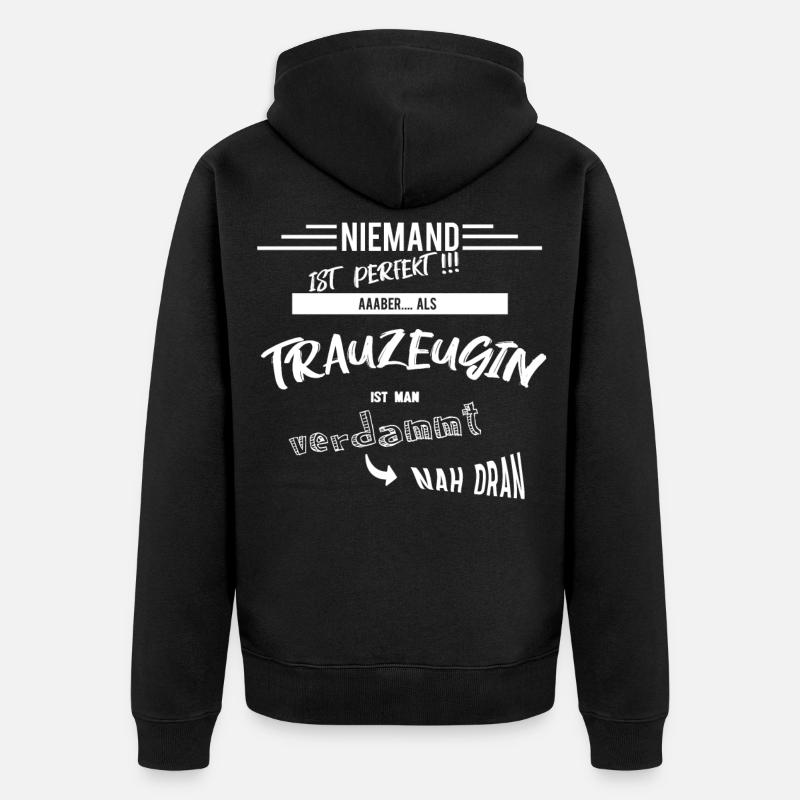 trauzeugin - Unisex Premium Bio Zip Hoodie - Schwarz