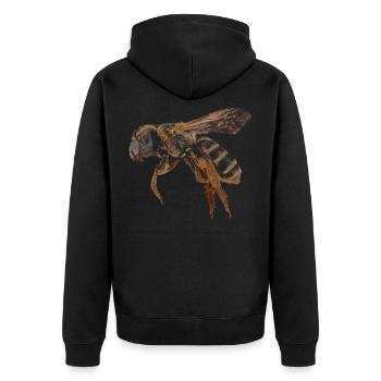Honigbiene Biene Insekt - Unisex Premium Bio Zip Hoodie - Schwarz - Hinten - Nico (187cm)