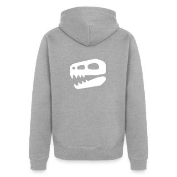 Dino - Unisex Premium Organic Zip Hoodie - heather grey - Back - Nico (187cm)