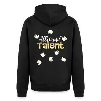cool all-round talent all-rounder mother gift - Unisex Premium Organic Zip Hoodie - black - Back - Nico (187cm)