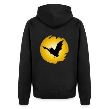 Flying Bat Bat Wings Silhouette - Unisex Premium Organic Zip Hoodie - black - Back - Nico (187cm)