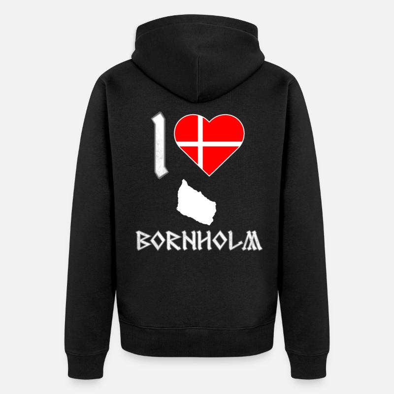 Bornholm Danemark - Veste à capuche bio Premium Unisexe - noir