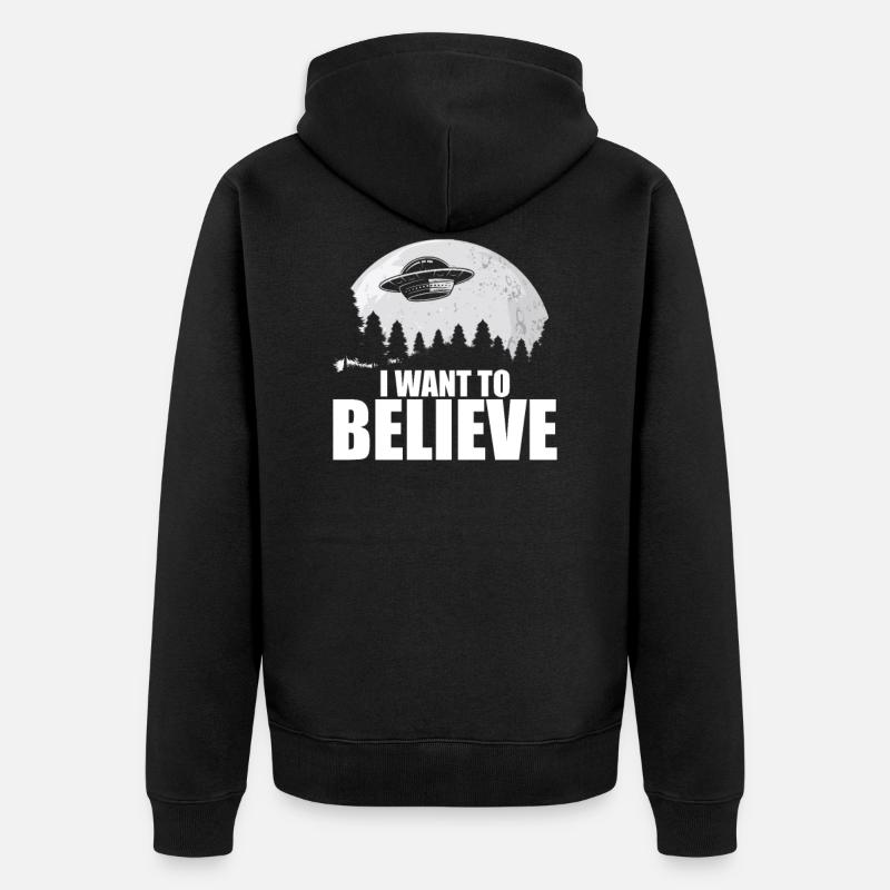 I want to believe - Veste à capuche bio Premium Unisexe - noir