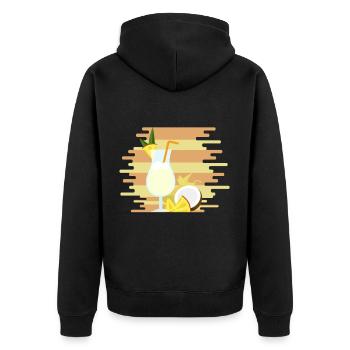 Recette de cocktail de boissons savoureuses Pina Colada - Veste à capuche bio Premium Unisexe - noir - Dos - Nico (187cm)